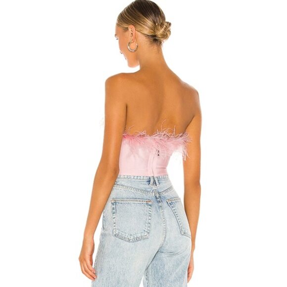 Superdown Pink Feather crop top - Picture 2 of 4